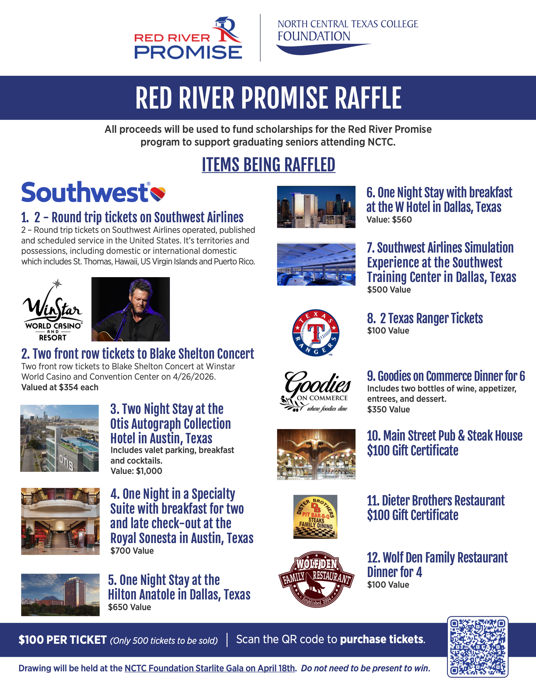 Red River Raffle Prizes for Gala 2026
